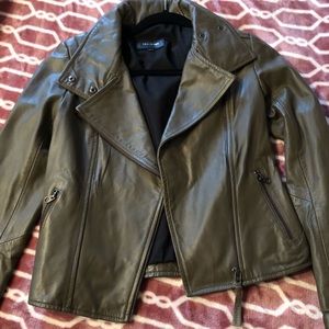 Mackage Olive Green Leather Jacket XS
